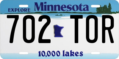MN license plate 702TOR