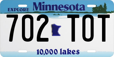 MN license plate 702TOT