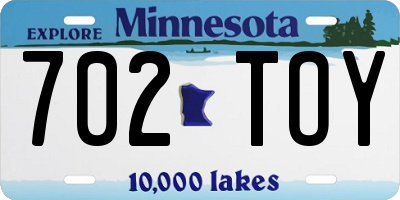 MN license plate 702TOY