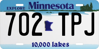 MN license plate 702TPJ