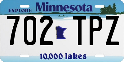 MN license plate 702TPZ