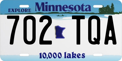 MN license plate 702TQA