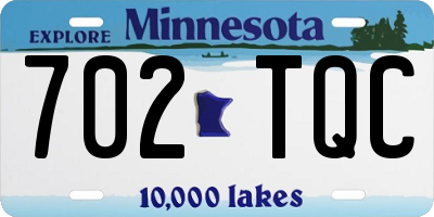 MN license plate 702TQC