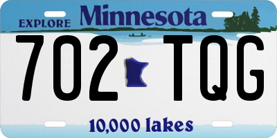 MN license plate 702TQG