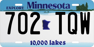 MN license plate 702TQW