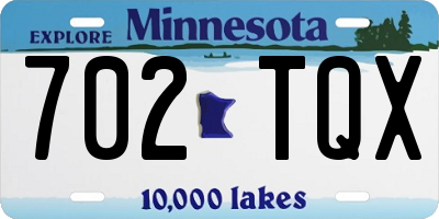 MN license plate 702TQX