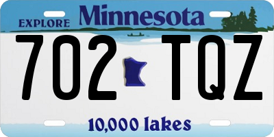 MN license plate 702TQZ