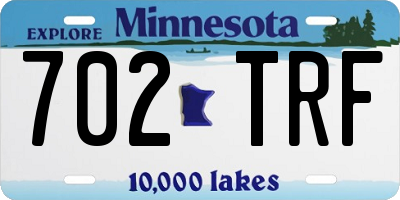 MN license plate 702TRF