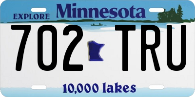 MN license plate 702TRU
