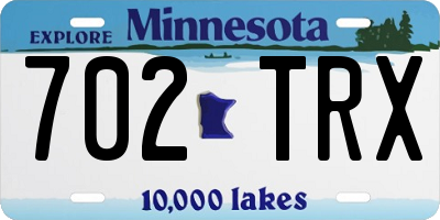 MN license plate 702TRX