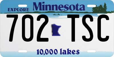 MN license plate 702TSC