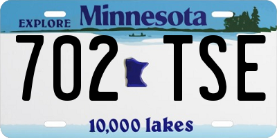 MN license plate 702TSE