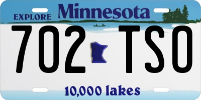 MN license plate 702TSO