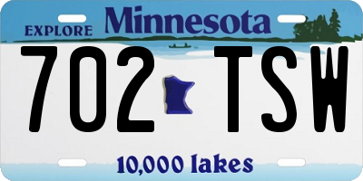 MN license plate 702TSW