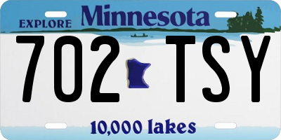 MN license plate 702TSY