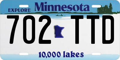 MN license plate 702TTD
