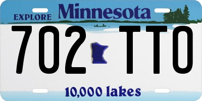 MN license plate 702TTO