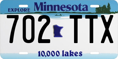 MN license plate 702TTX