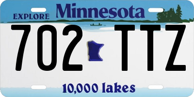 MN license plate 702TTZ