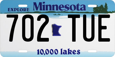 MN license plate 702TUE