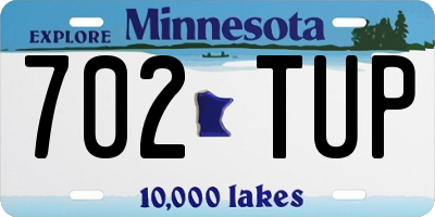 MN license plate 702TUP