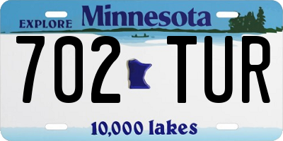 MN license plate 702TUR