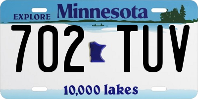 MN license plate 702TUV
