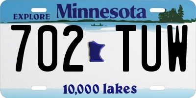 MN license plate 702TUW
