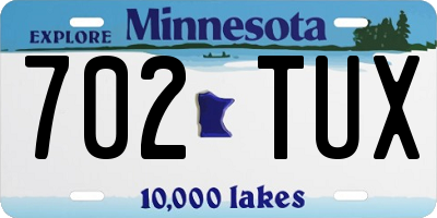 MN license plate 702TUX