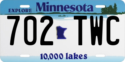 MN license plate 702TWC