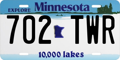 MN license plate 702TWR