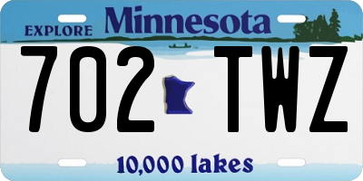 MN license plate 702TWZ