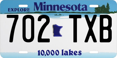 MN license plate 702TXB