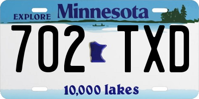 MN license plate 702TXD