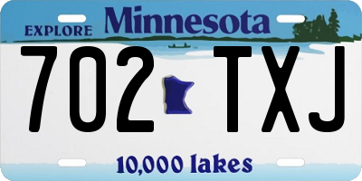 MN license plate 702TXJ