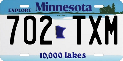 MN license plate 702TXM