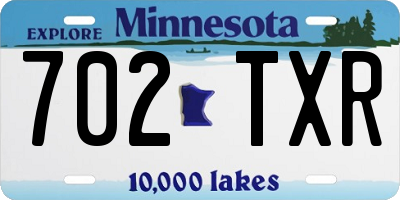 MN license plate 702TXR