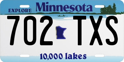 MN license plate 702TXS