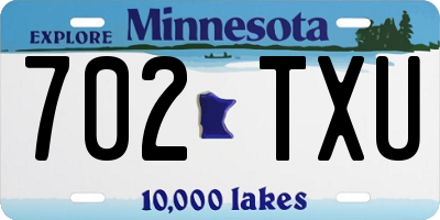 MN license plate 702TXU