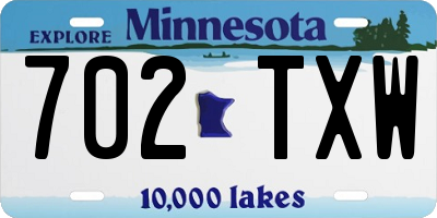 MN license plate 702TXW