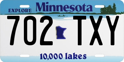 MN license plate 702TXY