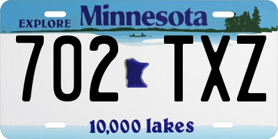 MN license plate 702TXZ