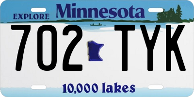 MN license plate 702TYK