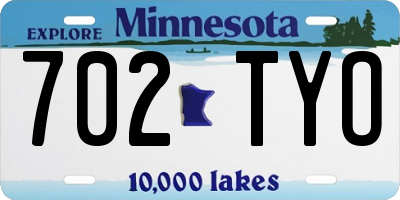 MN license plate 702TYO