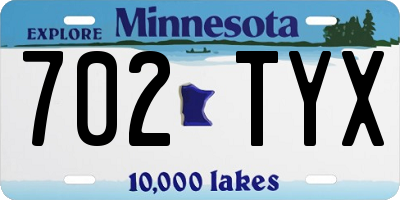 MN license plate 702TYX