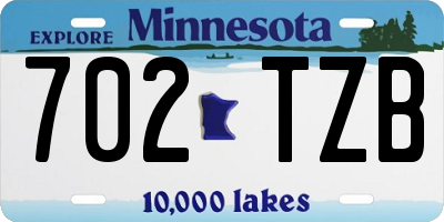 MN license plate 702TZB