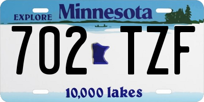 MN license plate 702TZF
