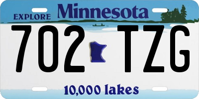 MN license plate 702TZG