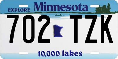 MN license plate 702TZK