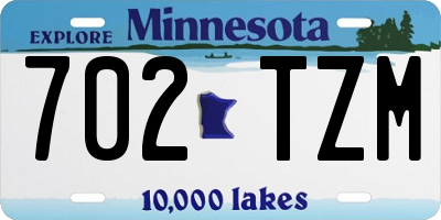 MN license plate 702TZM